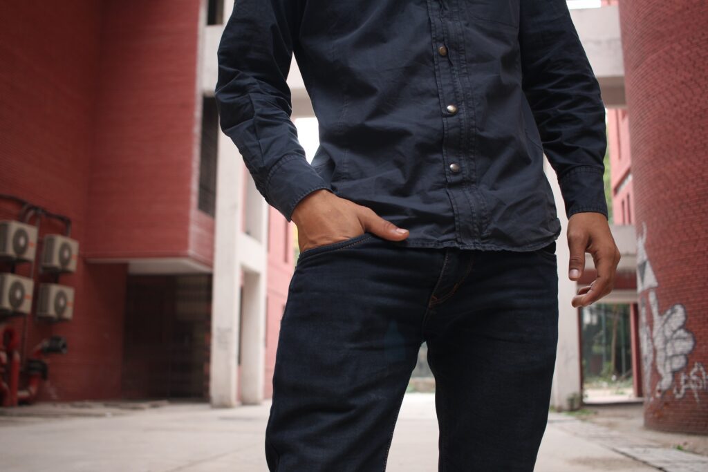 Person Wearing Black Shirt and Black Jeans