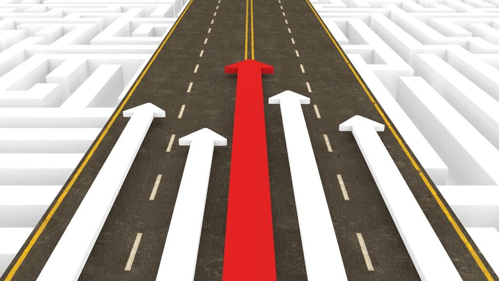 up arrows showing business competition and success