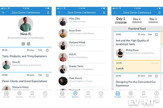 Sava Events event app