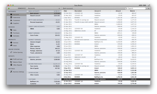 Easybooks mac accounts screen