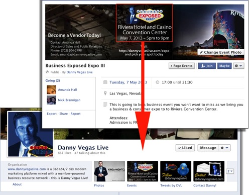 New facebook event banner size example
