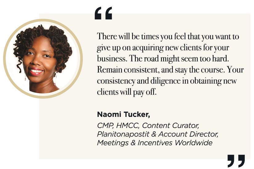 Naomi Tucker's take on consistency and finding new clients