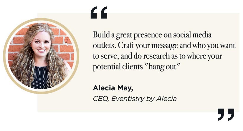 use social media outlets to spread the word about your event planning company