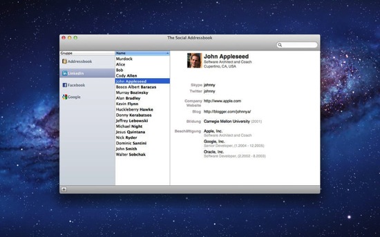 social address book mac app