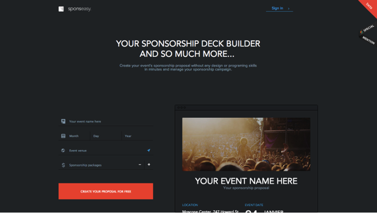 Sponseasy event startups