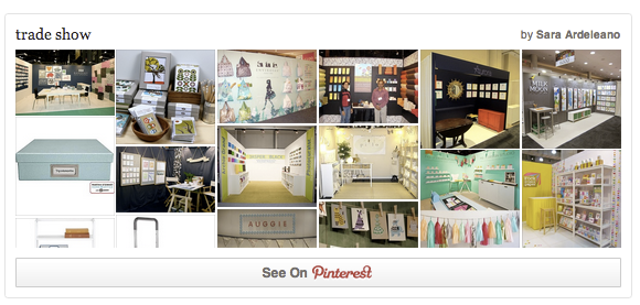 Trade show booth inspiration board on Pinterest