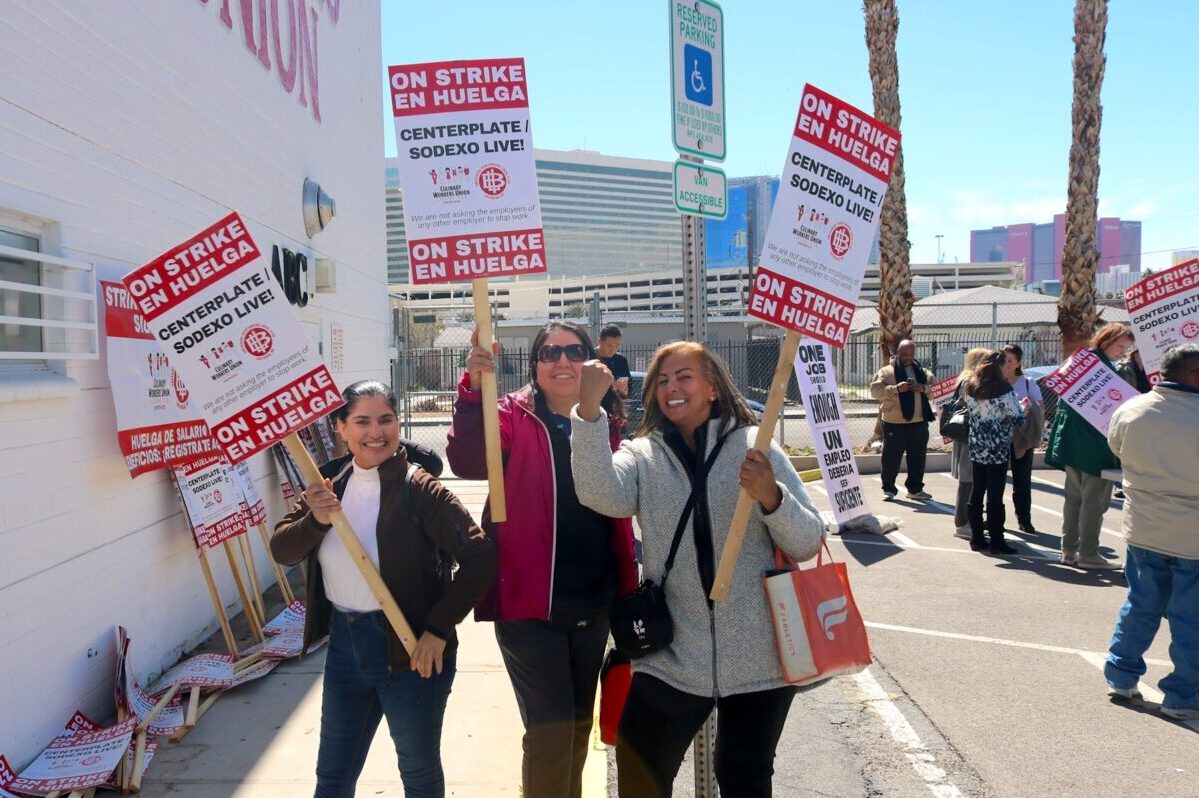 Workers striking