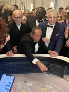 Paul Anka rolls the dice for the first time at the opening of the Fontainebleau Las Vegas