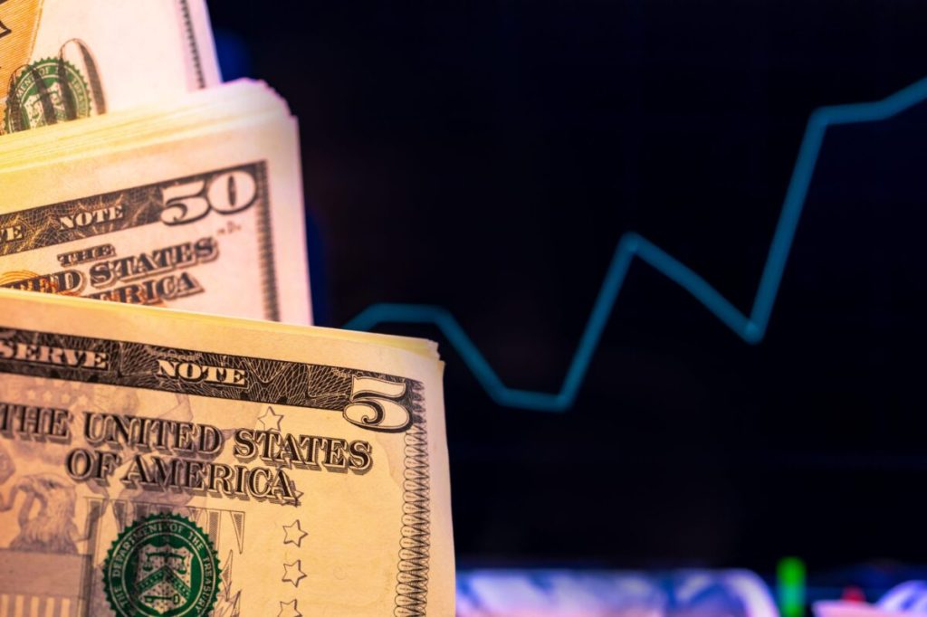 American dollars and rising cost graph