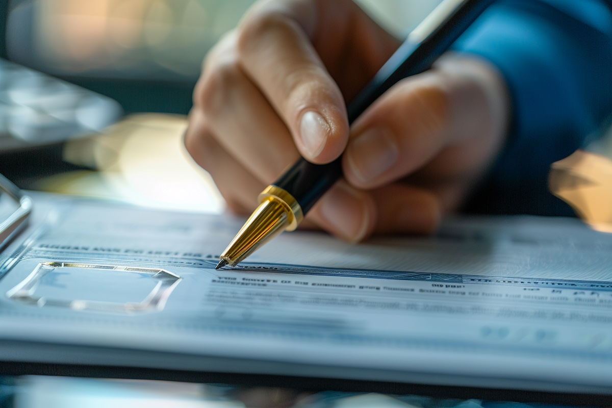 signing a check for a round of funding for a technology company