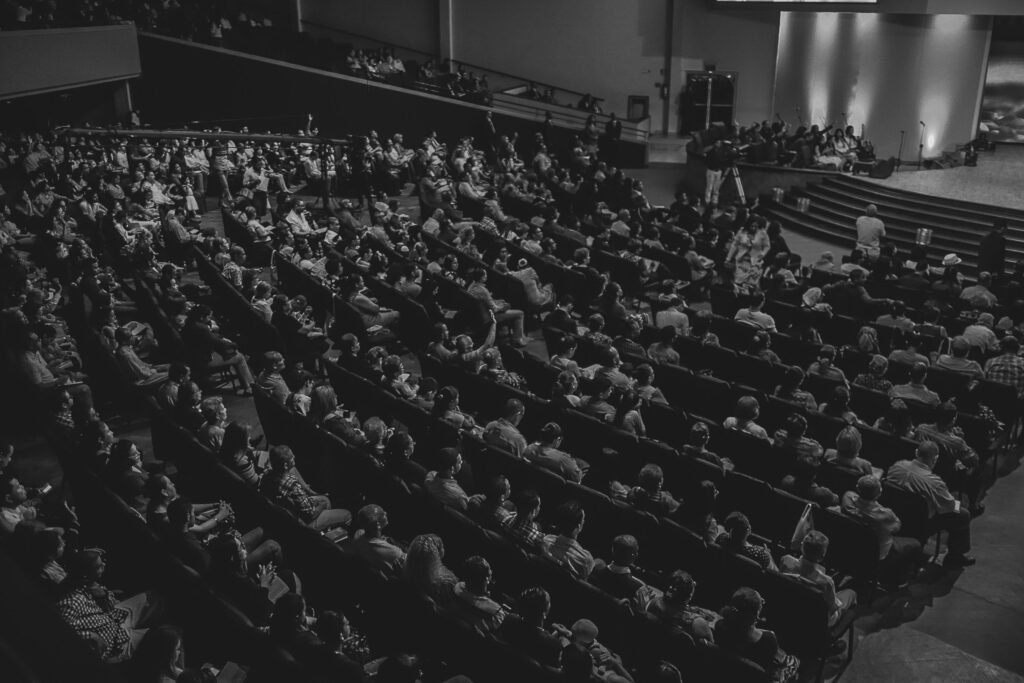 attendees at a corporate keynote