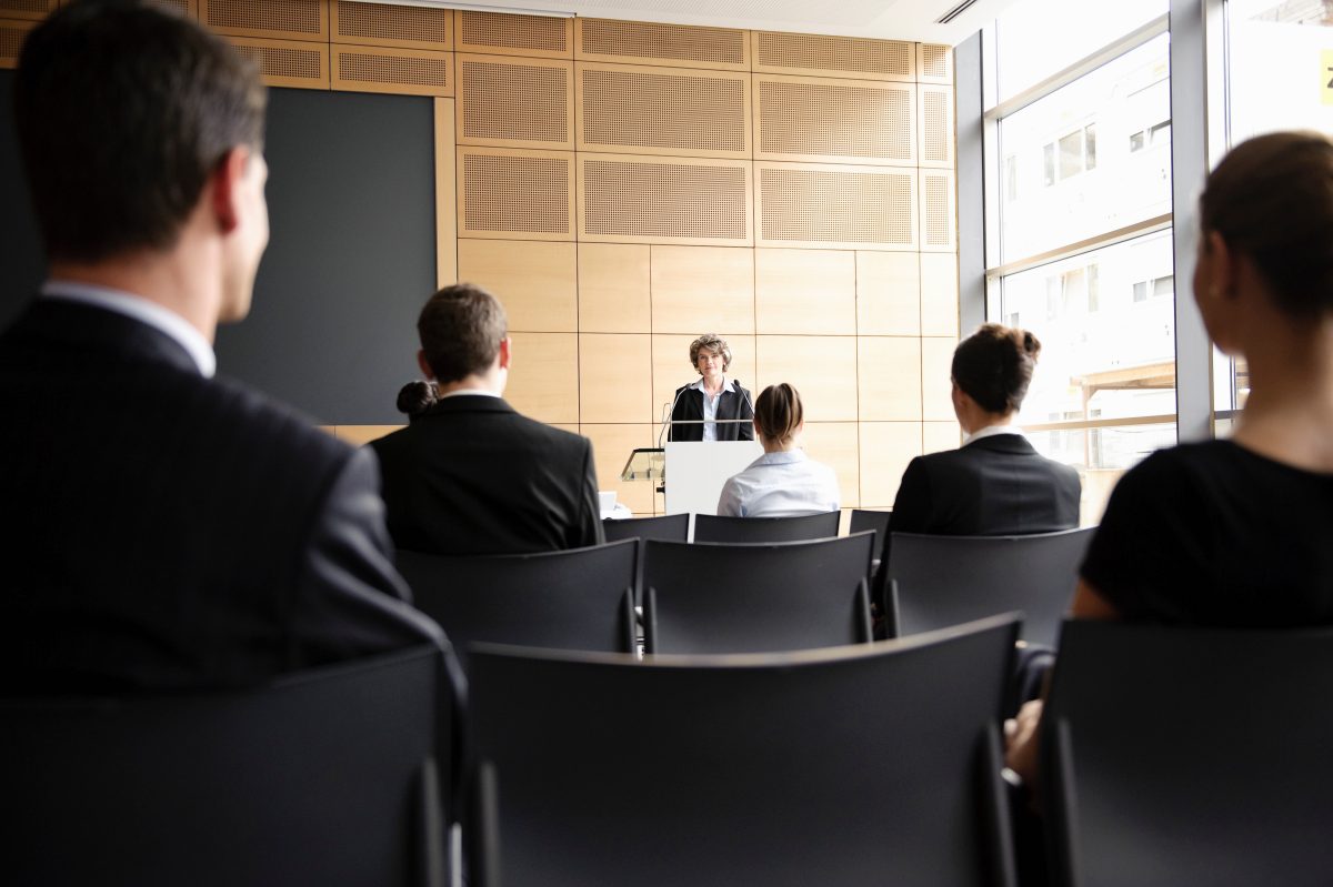 Execs at a business meeting