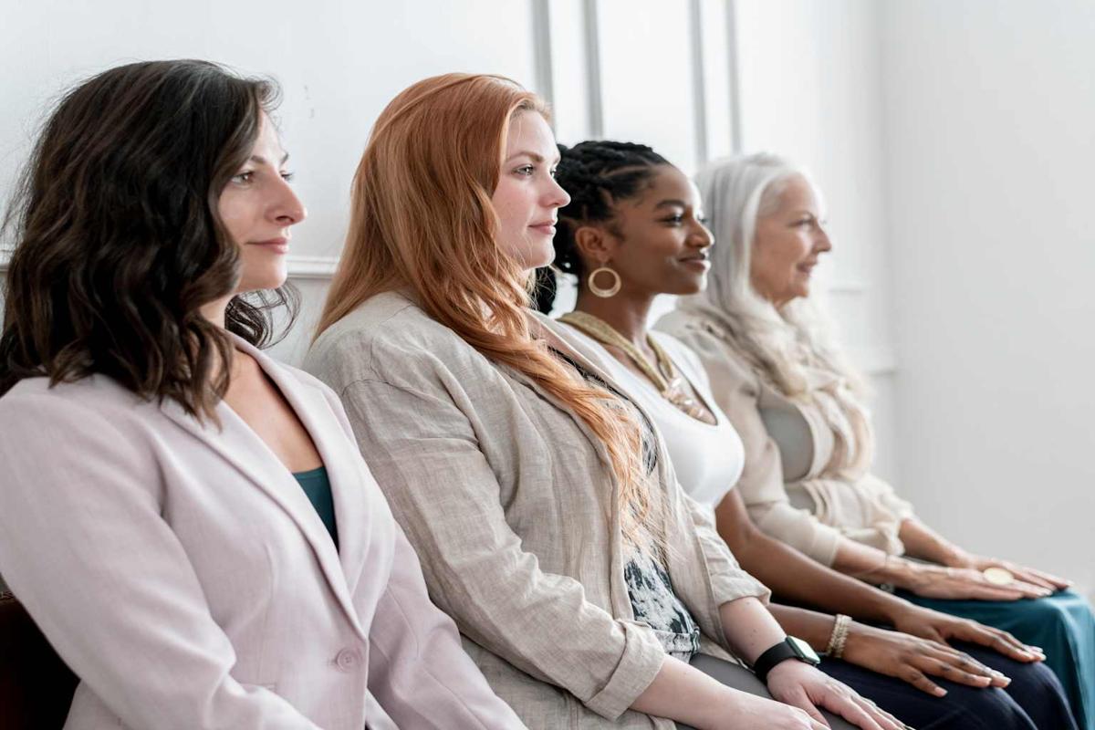 Women about to meditate in an effort to balance energy