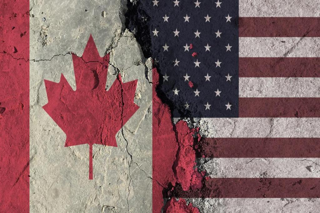 Canadian-US flags