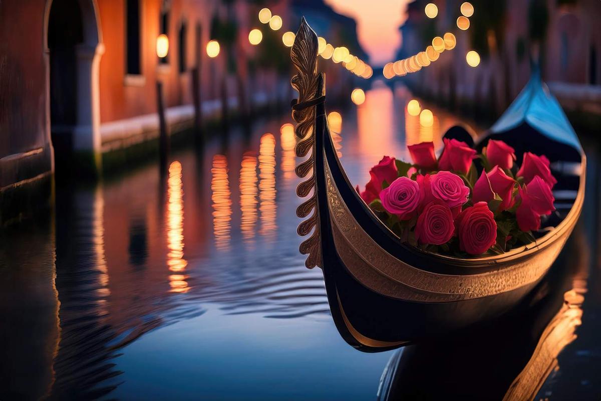 Gondola in Venice for Bezos wedding event