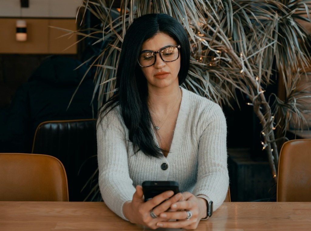 woman scrolling